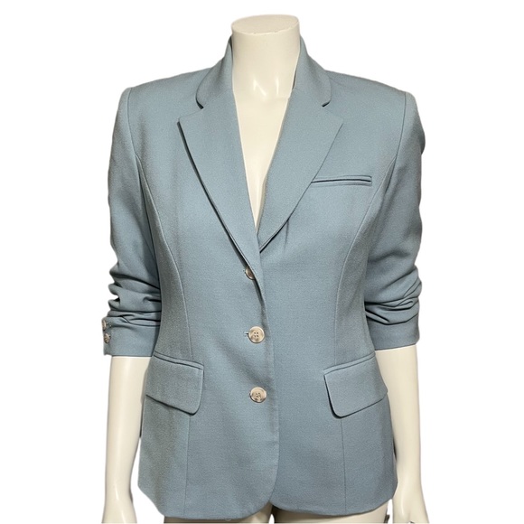 Petite Sophisticate Jackets & Blazers - ⭐️Petite Sophisticate Light Blue Pure Wool Career Tailored 3 Button  Blazer Sz-6